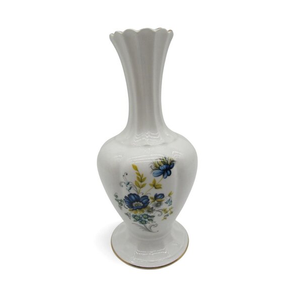 ROYAL TARA Ireland Blue Flowers Floral Small Vase Vintage 8" - Picture 11 of 12